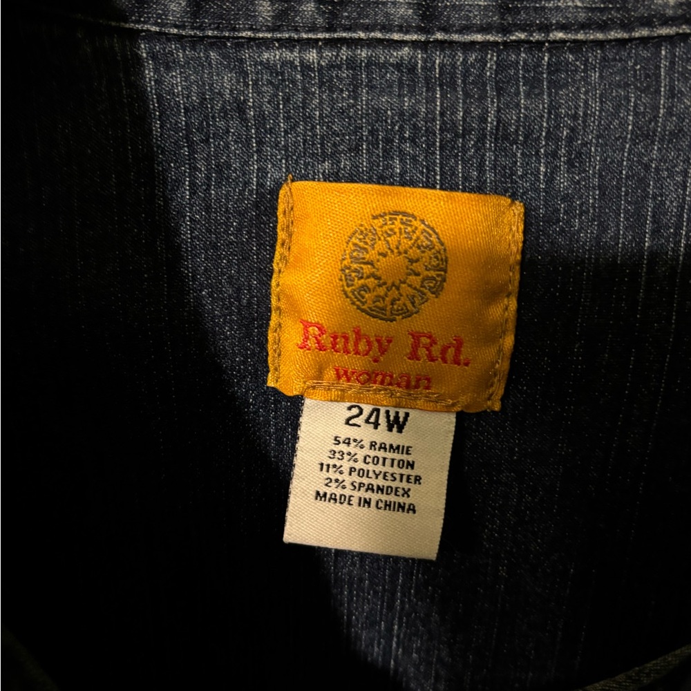 Ruby Rd. Dark Blue Denim Jacket - Picture 2 of 3